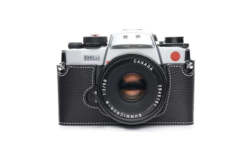 Housse en cuir véritable Leica R6 R6.2 R5 vintage protection noire