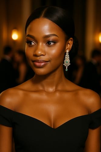 Touchstone "Hollywood Glamour Oscar Collection" Extra Long Chandelier Earrings Indian Paisley Motif Designer Bridal Jewelry In Antique Gold or White Tone for Women.3