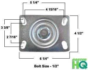 CasterHQ - 10" x 3" Heavy Duty 2 Swivel & 2 Rigid Caster - Green Polyurethane on Steel Wheel - 10,000 lbs Capacity Per Caster