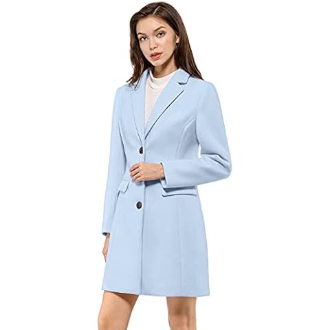 Allegra K Women's Notched Lapel Winter Coat Cover