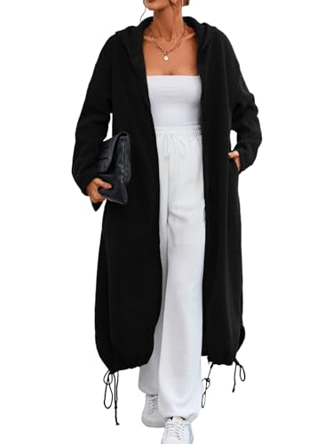 Imily Bela Übergangsjacke Damen Langarm mit Taschen Lange Jacken mit...