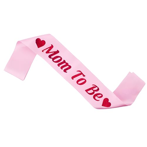 Image of WOBBOX Baby Shower Pink Sash Daddy to Be Mom to Be
