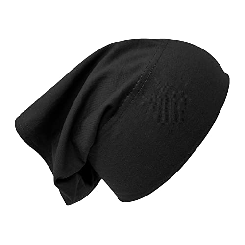 Bonnet 100% Cotton Tube Hijab Bandana Under Hijab Head Sleep Cap Under Scarf Bone Headscarf Turban Stretchy Beanie Cancer Hair Cover Protection Patients Care Hat Sweat Absorbent Ramadan Eid (Black)