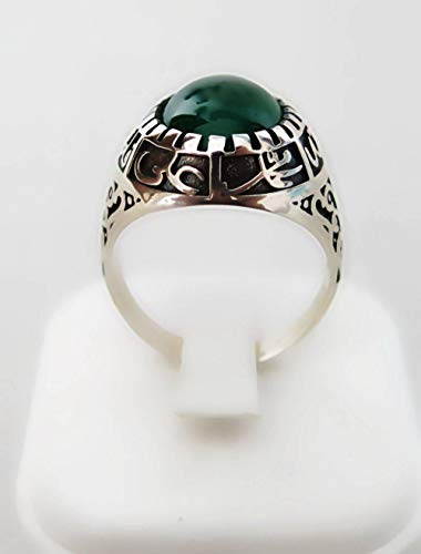 Bague Ahlul-bayt argent 925 véritable qui ne ternit pas avec agate