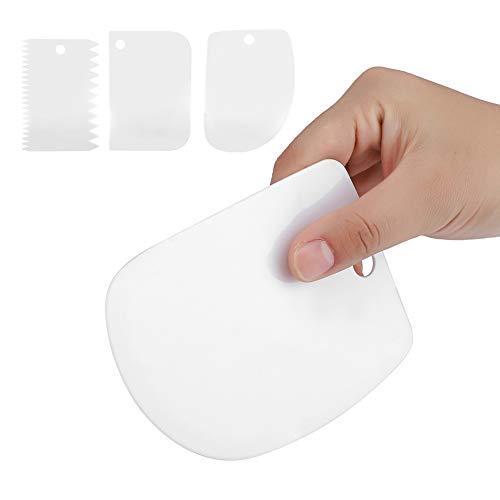 3 pezzi/set raschietto crema multiuso spatole crema in plastica per pasta liscia pasta modellante taglierina pasticceria decorazione della torta