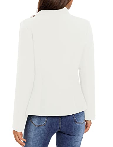 luvamia Women's Open Front Long Sleeves Work Blazer Casual Buttons Jacket Suit3