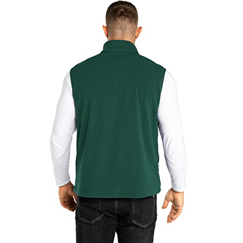 33,000ft Men's Fleece Vest, Lightweight Warm Zip Up Polar Vests Outerwear with Zipper Pockets, Sleeveless Jacket for Winter