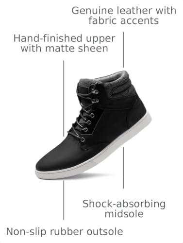 Image of Arkbird Casual Sneaker Boots, High-Top Sneakers Lace-up Leather Chukka Shoes for Men