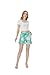 Matchable Family Hawaiian Chic Ruffled Resort Shorts, Wispy Cereus Palm Mist, Women, Medium