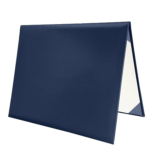 Gradois Diploma Cover 8.5''x 11'' Diploma Holder Graduation Certificate Holders Certificate Covers Smooth Leather(Navy)