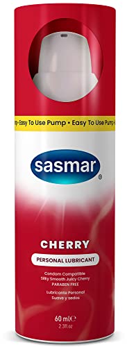 Sasmar Cherry Flavored Lubricant For Oral Use, Hypoallergenic Water Based Personal Lubricant For Men, Women & Couples, Ph Balanced, Long Lasting & Paraben Free – Edible Lube For Him & Her – 2.3 Ounce #TOP6