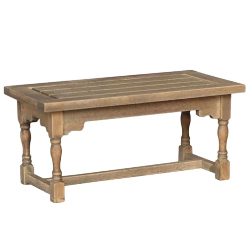 LOGOFUN Dolls House Miniature Wood Table Mini Wooden Table Model 1:12 Scale Tiny Dining Table for Doll House Kitchen Accessories