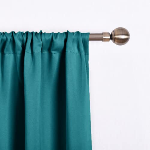 Nicetown Tie Up Curtains - Thermal Curtain Tie Shade For Small Window Valance Balloon Blind Decorative Panel For Bedroom, 46 Inches X 63 Inches, Peacock Teal, 1 Piece #TOP4