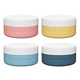 Ceecysaa Travel Containers for Toiletries, TSA Approved Silicone Cream Jars, Size Containers with Lids, Travel Accessories with Lid for Cosmetic Face Body Hand Cream (4 Pack)
