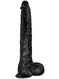 Giant Realistic Dildo, 17 inch Lifelike Huge Big Anal Dildos Sex Toys with Strong Suction Cup for Hands-Free Play, Small Glans Cock with Balls for Vaginal G-spot Stimulation and Anal Play