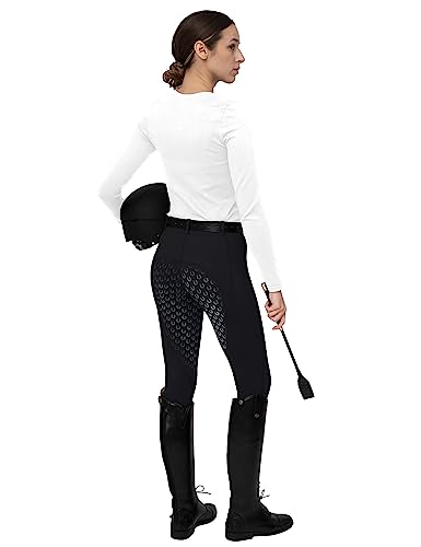 Fitst4 Women's Full Seat Riding Tights Active Silicon Grip Horse Riding Tights Equestrian Breeches Black Size S #TOP3