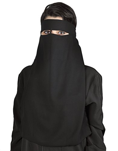 Egypt Bazar Niqab einlagig - Hijab Gesichtsschleier Burka Khimar Islamische Gebetskleidung (schwarz) Cover