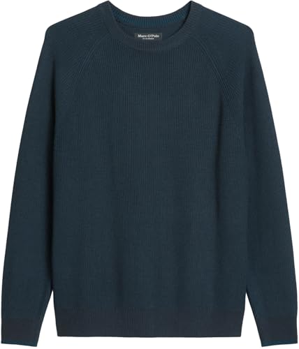 Marc OߴPolo Men's Regular Fit Round Neck Knitted Jumper, Blue (Dark Navy), S