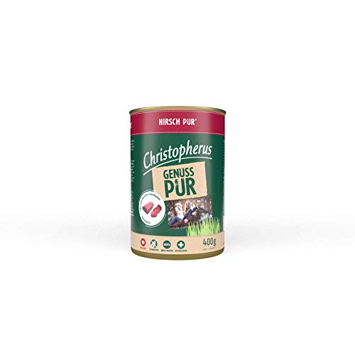 Christopherus Pur, Ciervo, alimento Completo para Perros, Comida húmeda, 6 x 400 g