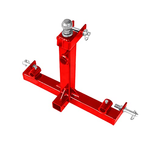 AIWARGOD 3 Point Trailer Hitch with 2  Receivers for Category 1 Tractors with Trailer Ball Gooseneck Drawbar Receivers 3000lbs Capacity