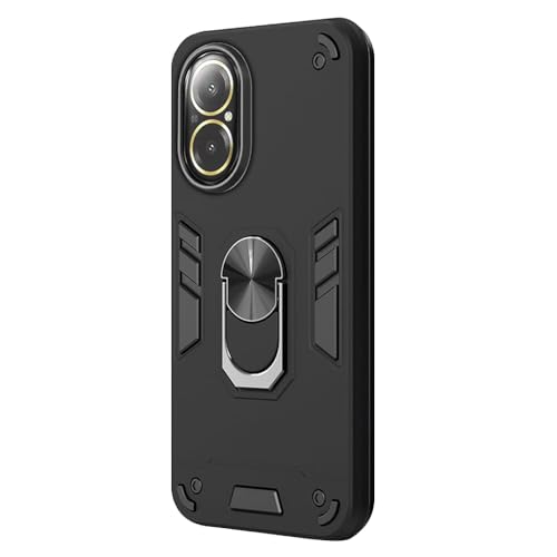 Image of amazon basics Kickstand Mobile Cover (360 Rotating Ring Holder) for Realme C67 4G (Black)