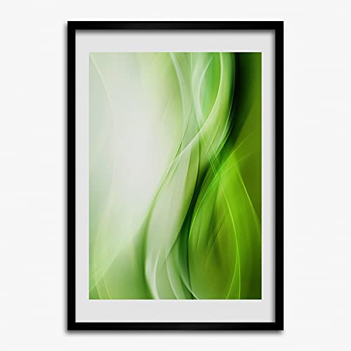 Cadre photo 50x70 cm Tulup en bois MDF avec affiche de vagues vertes