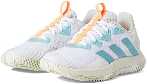 adidas Women's SoleMatch Control Tennis Shoe, White/Mint Ton/Orbit Grey, 10.5 | Image 3