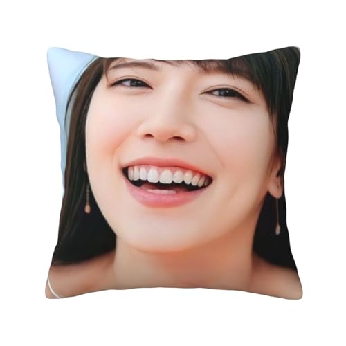 吉岡里帆 (22) ッションカバー 抱き枕カバー 装飾枕カバー 座布団カバー グッズ ギフト アニメグッズ 着脱簡単 洗える ソファ背当て 両面プリント かわいい おしゃれ 車やソファー 50x50cm