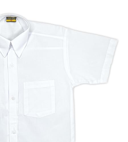 Image of Half Sleeve School Shirt for Boys - Comfortable Cotton Blend White