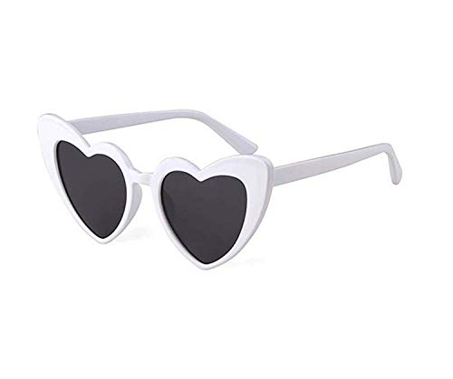 Heart Sunglasses for Women Trendy Cute Cat Eye White Red Pink Heart Shaped Sun Glasses for Party Raves Travel