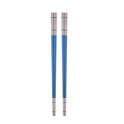 Reusable Stainless Steel Chopsticks,Dishwasher Safe , Easy to Use(2 PCS,blue)