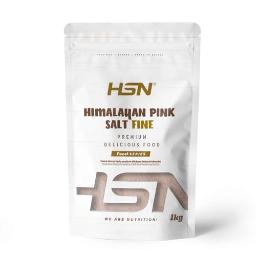 HSN Sal Rosa del Himalaya | 1Kg | Grano Fino | 100% Natural Sin Aditivos Sin Refinar | Para Sazonar y Condimentar | No-GMO Vegano Sin Gluten