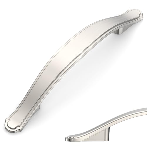 Image of Asidrama 10 Pack 3.75 Inch(96mm) Brushed Satin Nickel Kitchen Cabinet Handles Cabinet Pulls Kitchen Cabinet Hardware for Cupboard Drawer Pulls