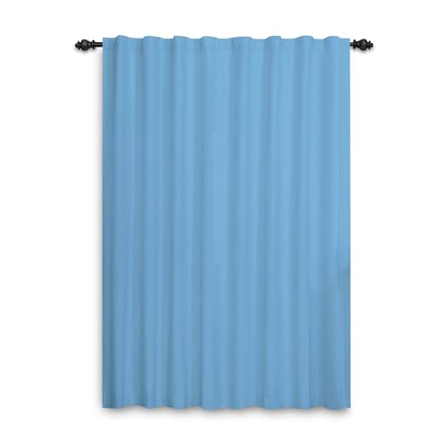 ggaimwf Cortinas para Ventanas Azul Claro Cortinas Decorativas Modernas Lisas para Sala de Estar Habitación Infantil Dormitorio Comedor Cortina para Puerta Interior del Hogar 1 Panel 107x160cm