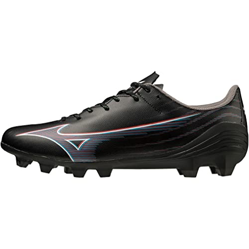 Mizuno Alpha SELECT Soccer Cleat, Football Club, Lightweight, black/ignition red/blue, 26.5 cm 2E