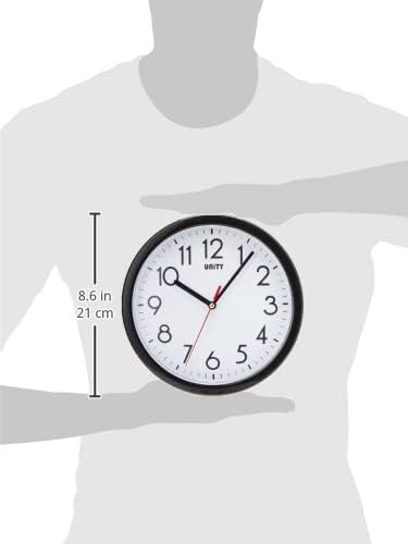 Miniatura 6 de Unity UNSW620 Hastings - Reloj de pared moderno sin tictac, 8.6 pulgadas, reloj de pared negro Hastings sin tictac de 8.6 pulgadas