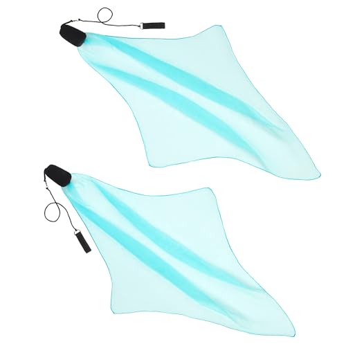 Sacred Flow Art Veil Poi - Scarf Poi - Belly Dance Circus Poi Balls - Colorful Poi Stage Props - Set of 2 Poi (Light Blue)
