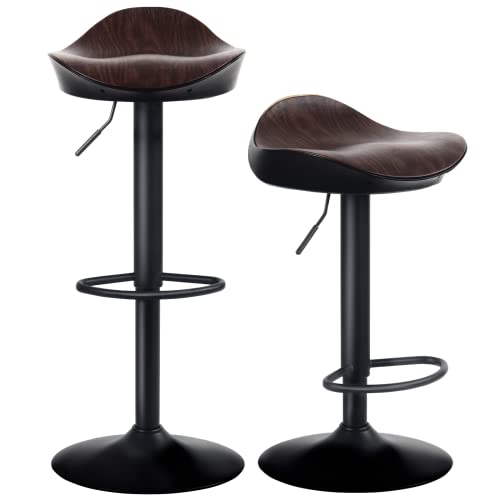 Kidol & Shellder Bar Stools Set Of 2 Swivel Bar Chairs Adjustable Barstools Pu Seat 3 Mins To Assemble,Loads Up To 300Lbs #TOP18