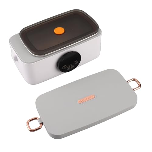OEBUAFI Eléctrica, Calentador de Alimentos Portátil de 45 W con Recipiente Extraíble de Acero Inoxidable 304 de 1 Litro, Calentada a Prueba de Fugas para Viajes en Coche o Oficina