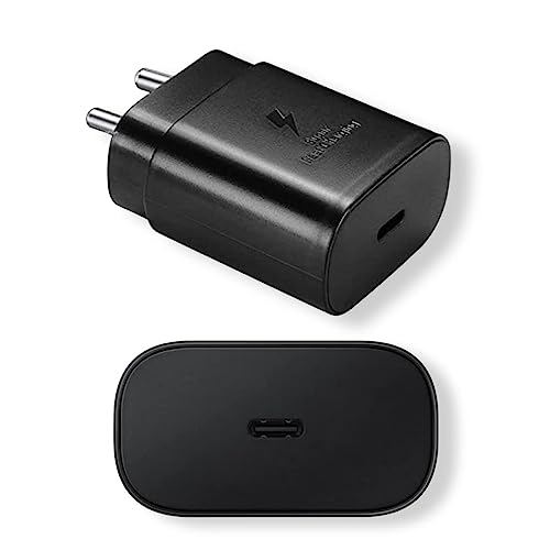 Image of Original 25Watt USB-C Super Fast Charger for Samsung Galaxy Quantum 2| A72| A52 5G| A52 |F62 |M62 Adapter + Cable-Black