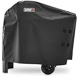 Weber Premium Grill Abdeckhaube für Pulse 1000/2000 mit Rollwagen, atmungsaktiv UV- & wasserbeständig, Schutz for Wind & Wetter, mit Klettverschluss zum Befestigen - Schwarz (7181)