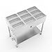 Commercial Propane Food Warmer, 10,000 BTU Stainless Steel Steam Table Cart with Locking Wheels, for Outdoor Catering, Food Trucks, and Buffets (9-PAN)
