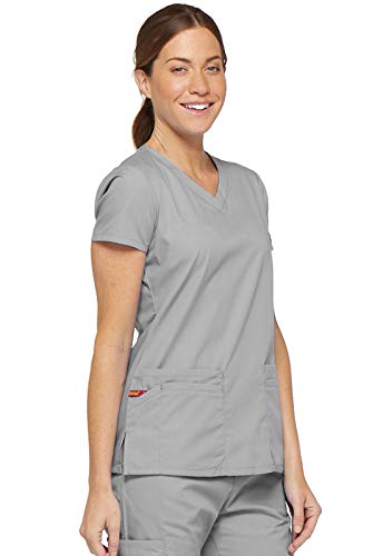 Image of Dickies Women's Jr. Fit V-Neck Scrub Top Multiple Patch Pockets