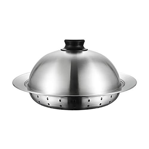 蒸し器 フライパン用 24~28cm フライパン対応 ドーム型 蒸しプレート 蓋付き ステンレス 蒸し料理 フライパンにのせて簡単蒸しプレート 蒸しかご 野菜蒸し器 蒸しざる 油切り皿 調理器具 水切りざる かご 網 揚げ物かご 多機能 蒸し皿 蒸し台 セ