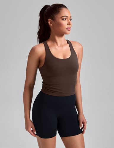 Image of HeyNuts Longline Zeal Bras Medium Impact Wirefree Sports Bras Workout Crop Tank Tops with Removable Pads, A-D Cups