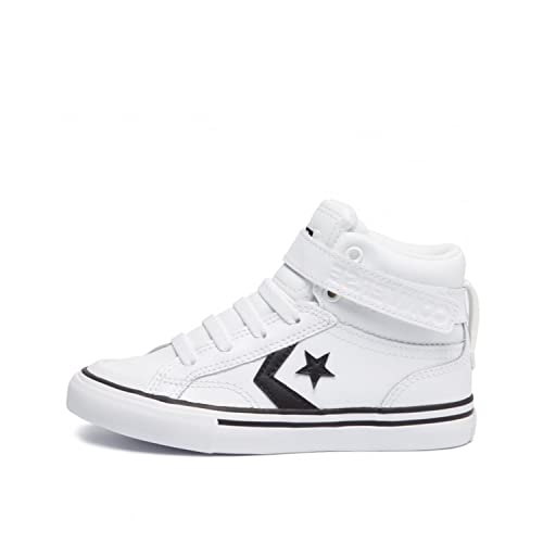 Converse Pro Blaze - Tenis Unisex con Correa de Piel para Niños Grandes, Blanco, 24.5 cm
