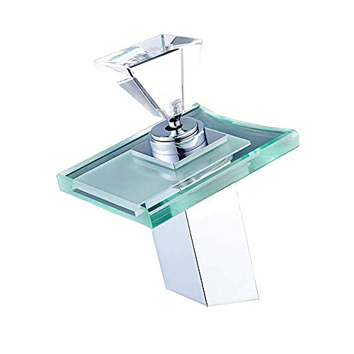 Robinet cascade anti-brûlure à LED et verre transparent pour mitigeur d'évier de cuisine