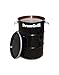 DrumGrill Small Barbecue a Carbone Multifunzione Barile di Petrolio in Acciaio, Griglia BBQ Leggera per Balcone, Picnic, Campeggio, Party sulla Spiaggia, Festa in Giardino. Nero, 40 x 40 x 56cm