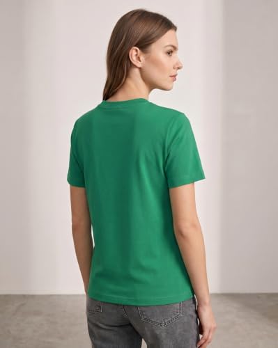 Image of NOBERO 100% Cotton T-Shirts for Women Stylish | Regular Fit | Solid T Shirts for Women 180 GSM Combed Cotton | Crew Neck Half Sleeve