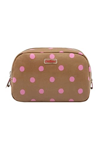 Image of Cath Kidston Spot Cosmetic Make up Case in Camel and Pink Oilcloth